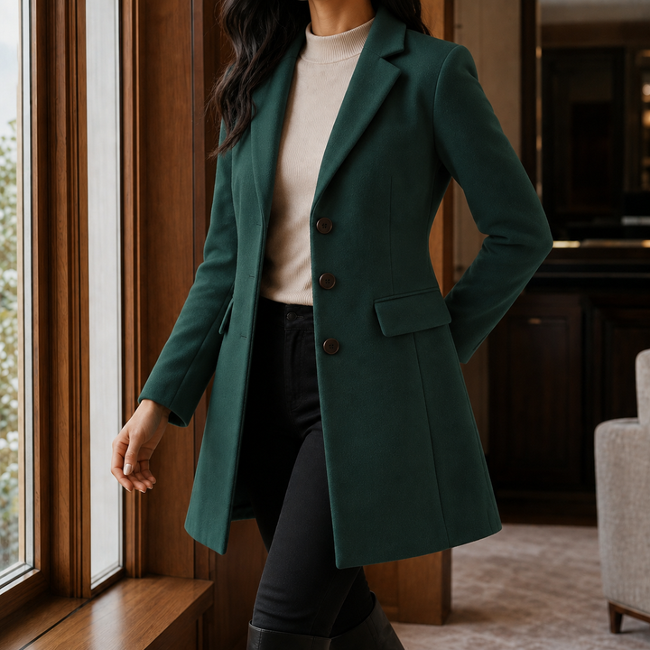 Scarlett | Single-Breasted Wool-Effect Overcoat