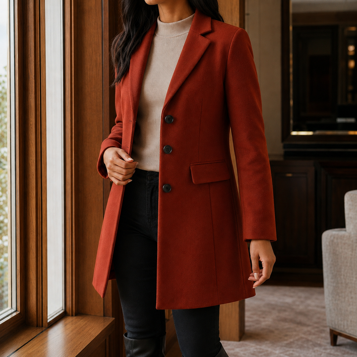 Scarlett | Single-Breasted Wool-Effect Overcoat
