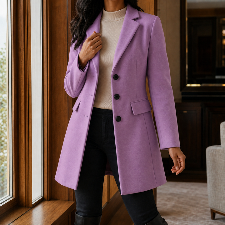 Scarlett | Single-Breasted Wool-Effect Overcoat