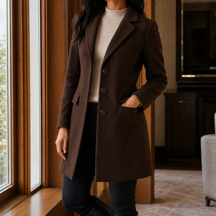 Scarlett | Single-Breasted Wool-Effect Overcoat