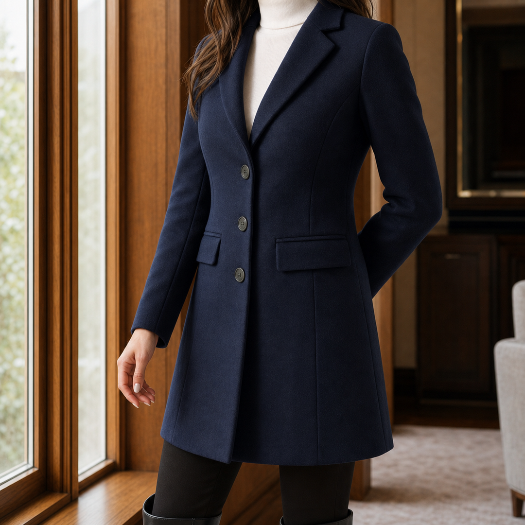 Scarlett | Single-Breasted Wool-Effect Overcoat