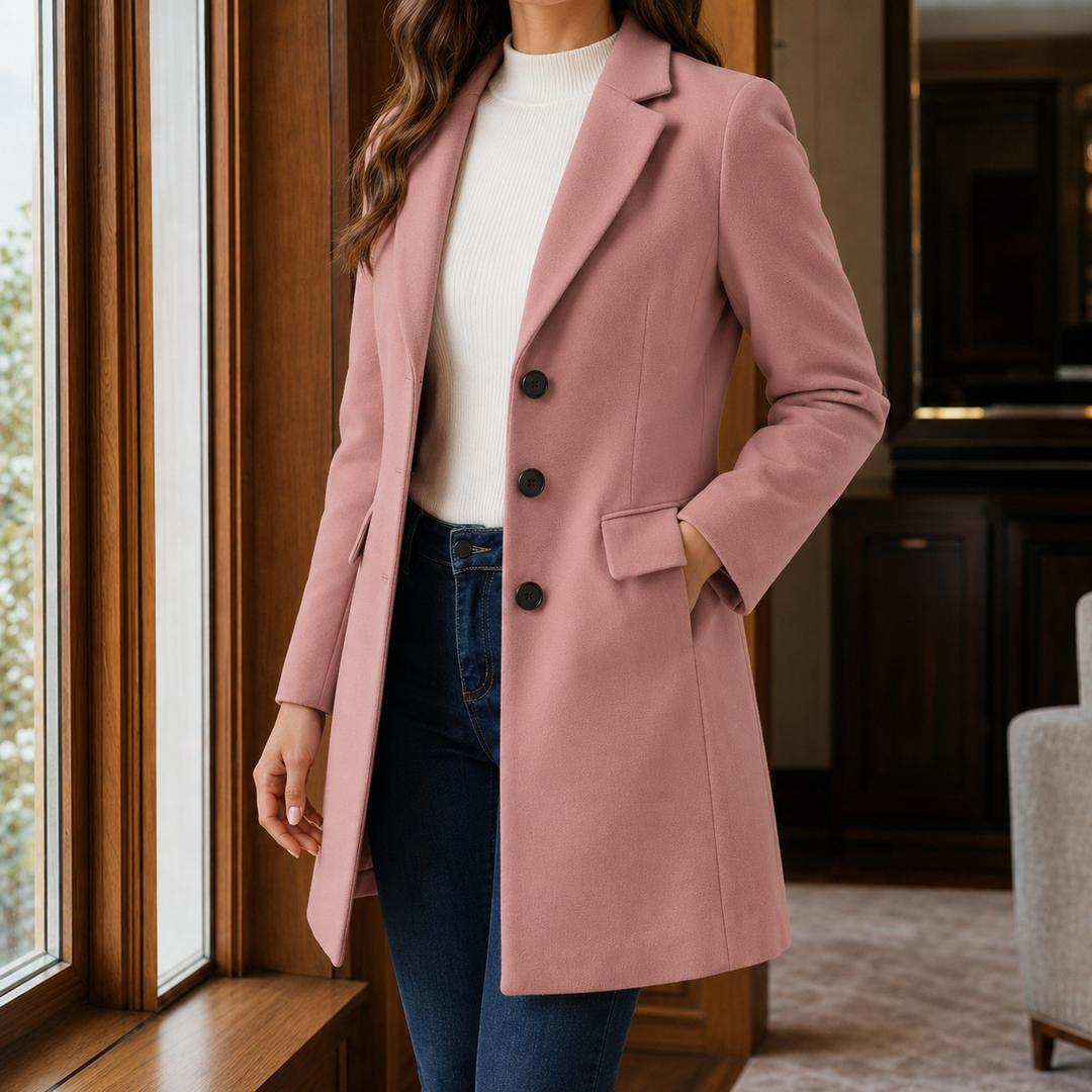 Scarlett | Single-Breasted Wool-Effect Overcoat