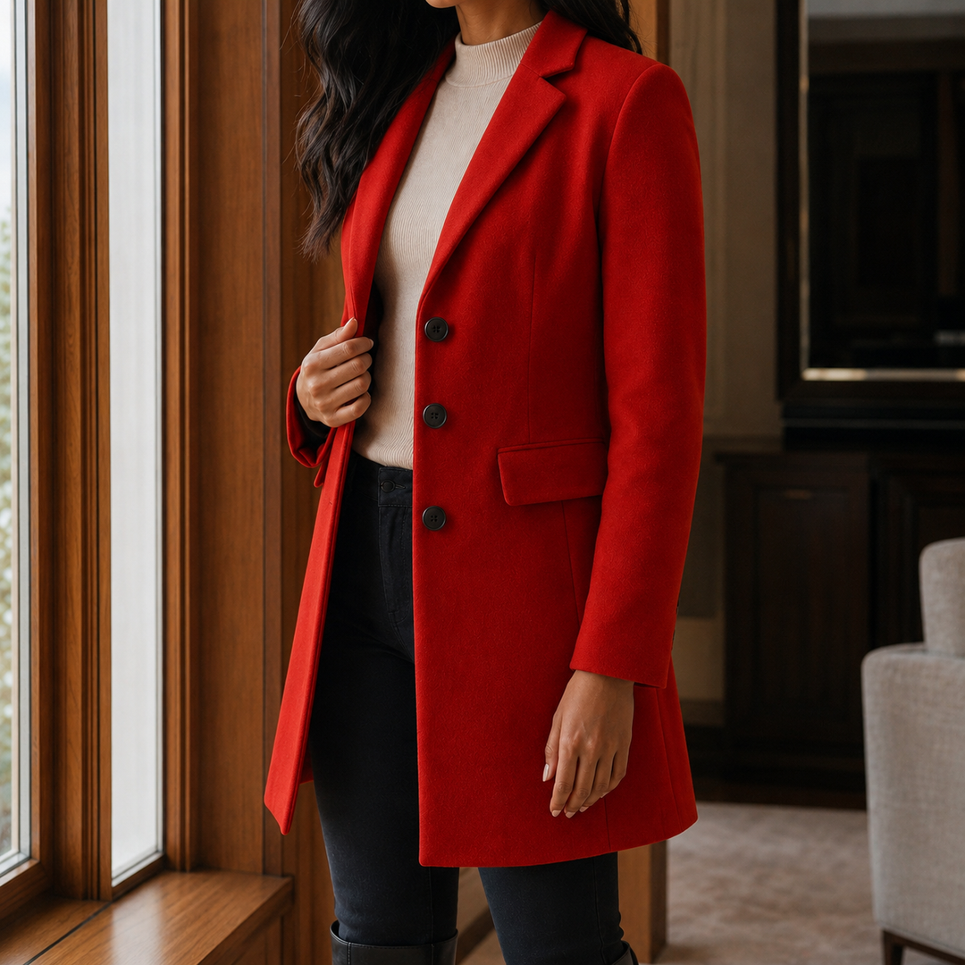 Scarlett | Single-Breasted Wool-Effect Overcoat
