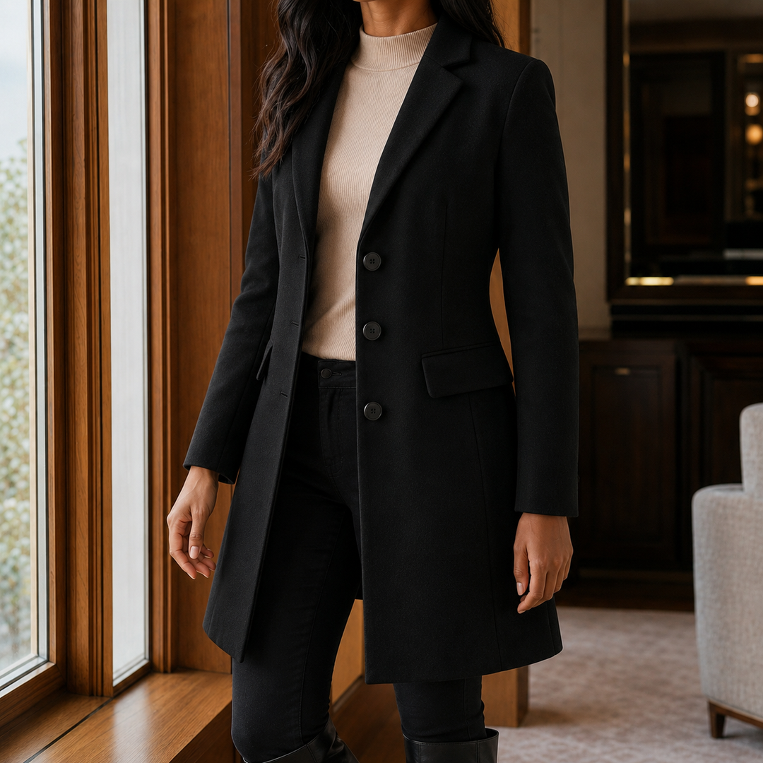 Scarlett | Single-Breasted Wool-Effect Overcoat