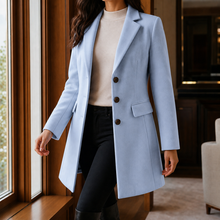 Scarlett | Single-Breasted Wool-Effect Overcoat