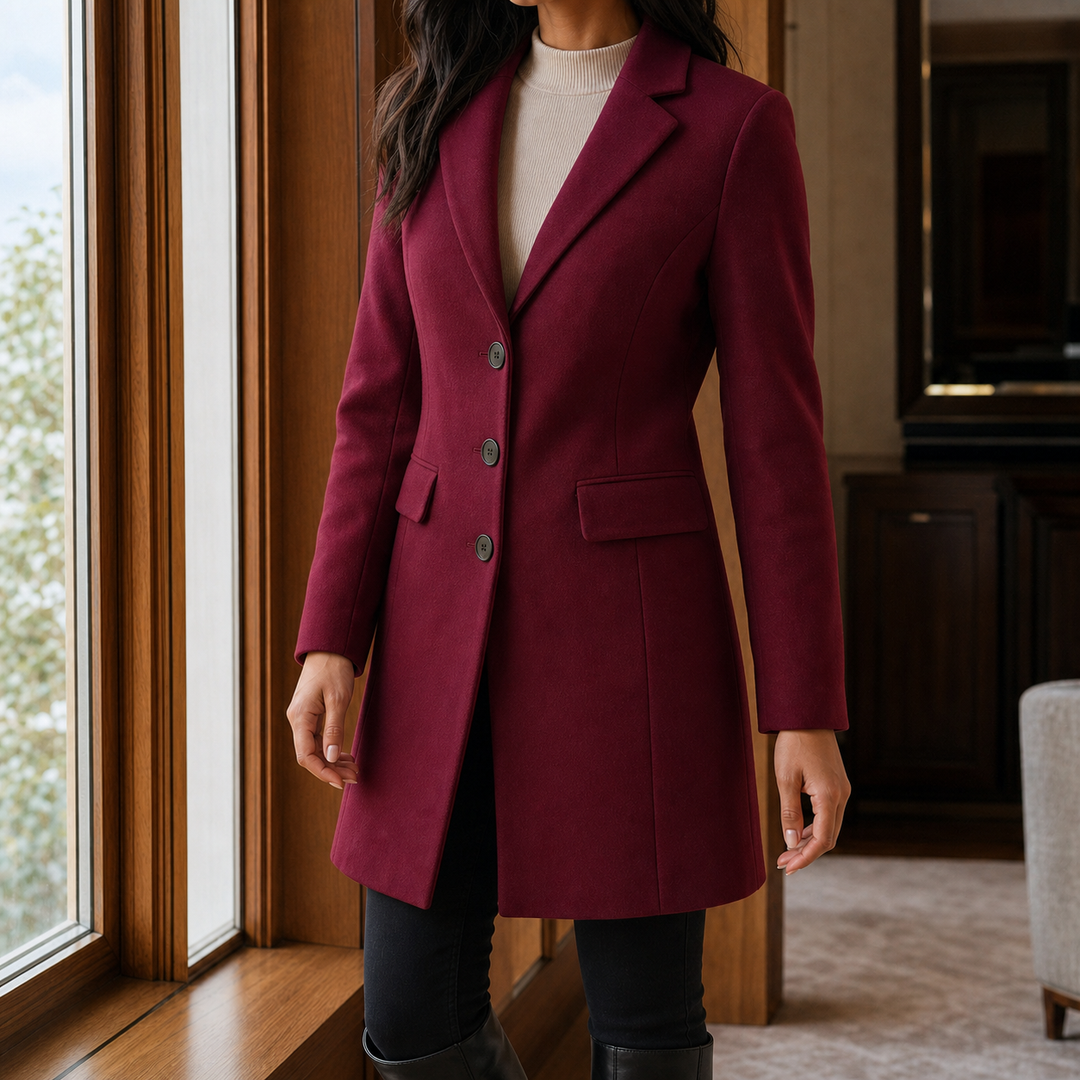 Scarlett | Single-Breasted Wool-Effect Overcoat