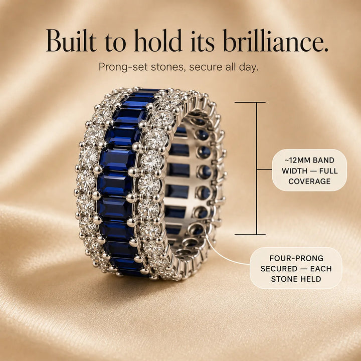 Solenne – Triple-Row Sapphire-look Eternity Band Ring for Women