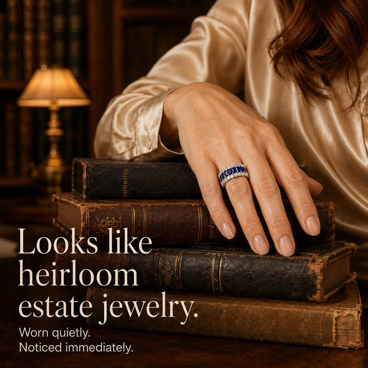 Solenne – Triple-Row Sapphire-look Eternity Band Ring for Women