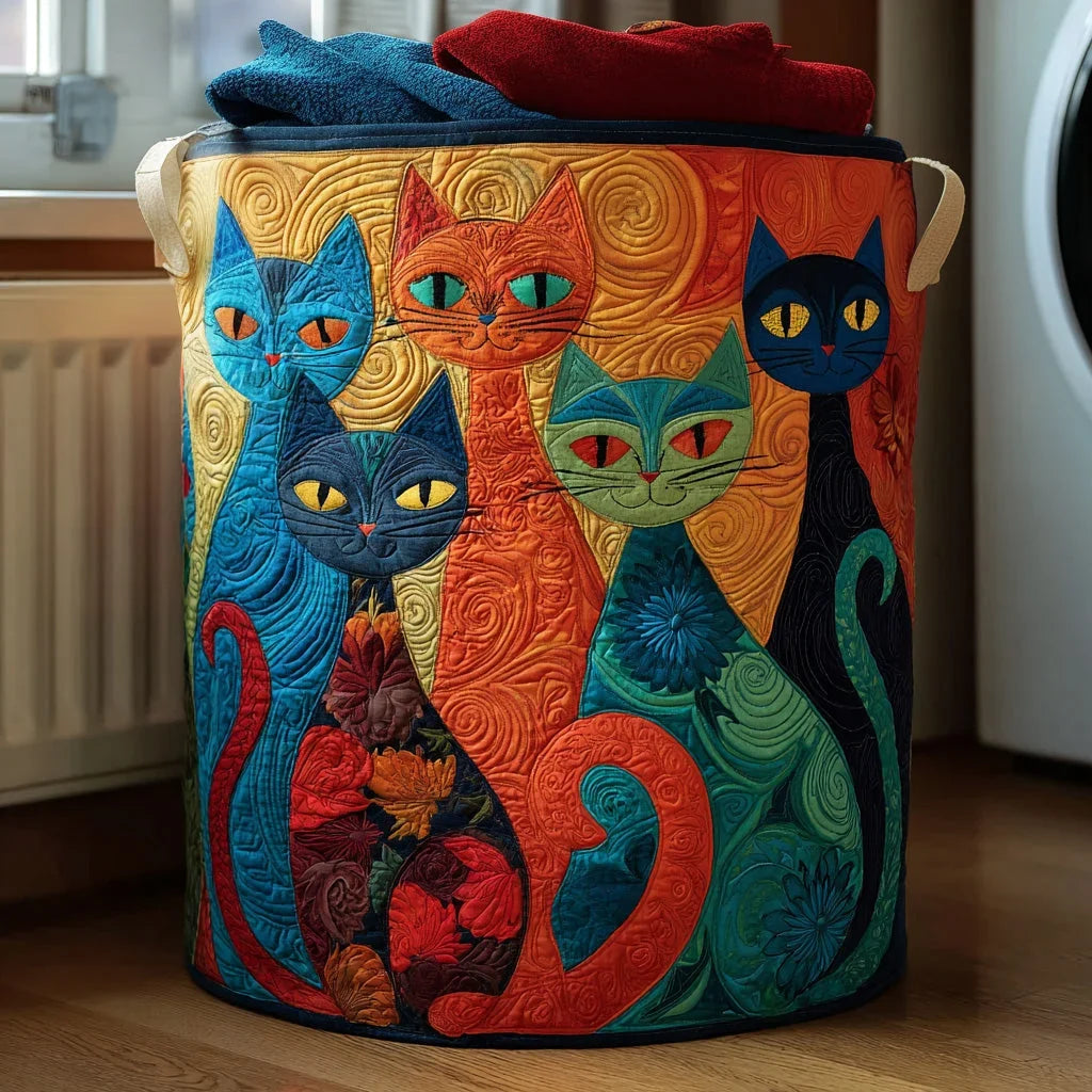 Jewel Tone Cat Club Laundry Basket