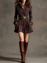 Rosie | Vintage Checked Mini Dress with Belt