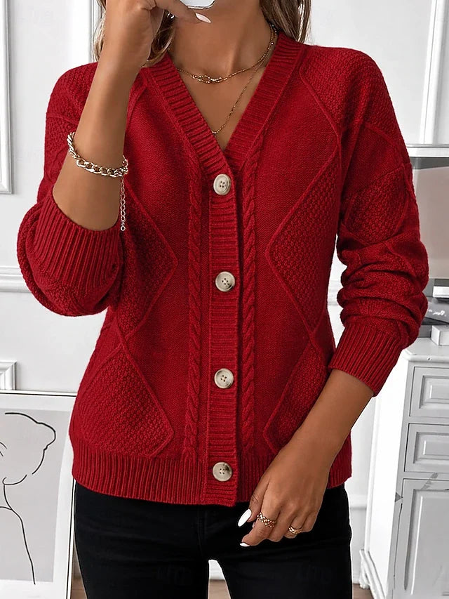 Joyce | Vintage Cable Knit Button Cardigan