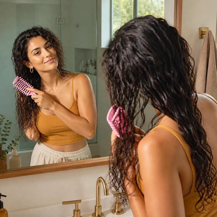 Curliza – Ventilated Curly Hair Brush with Boar Bristles for Defined Ringlets