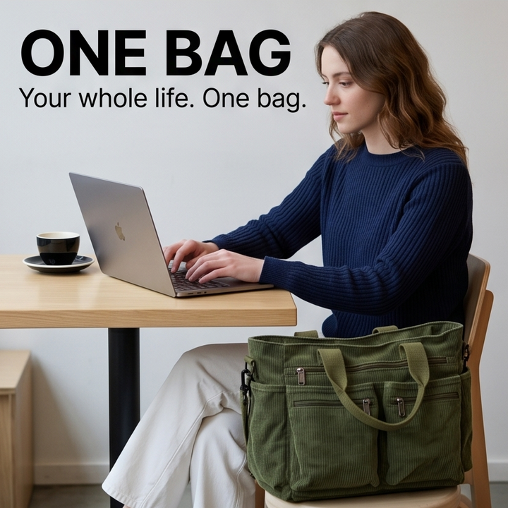 Lunavia – Corduroy Utility Tote with 6 Pockets