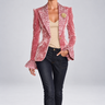 Perpetua | Crushed Velvet Leopard-Lapel Blazer