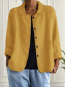 Zeffirine | Relaxed Ocher Textured Button-Front Blouse
