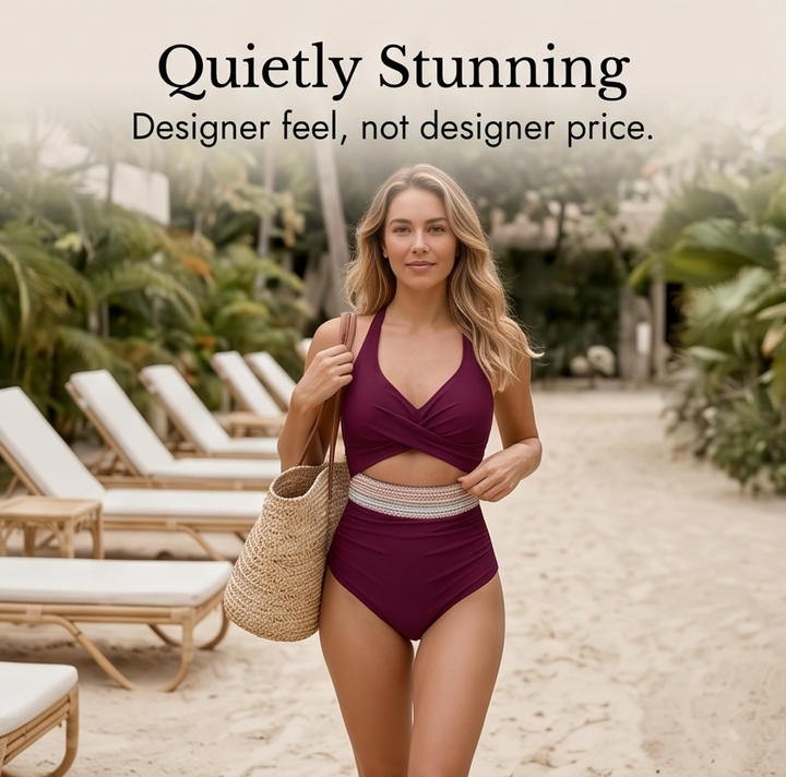 Marivela – Twist-Front One-Piece Swimsuit with Cutout Waist