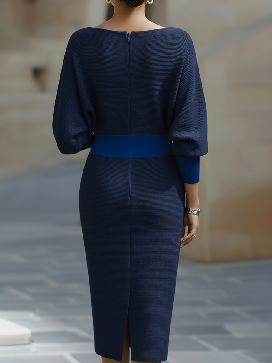 Lydia | Draped Batwing-Sleeve Dress for Women