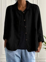 Patricia | Relaxed Black Button-Through Blouse