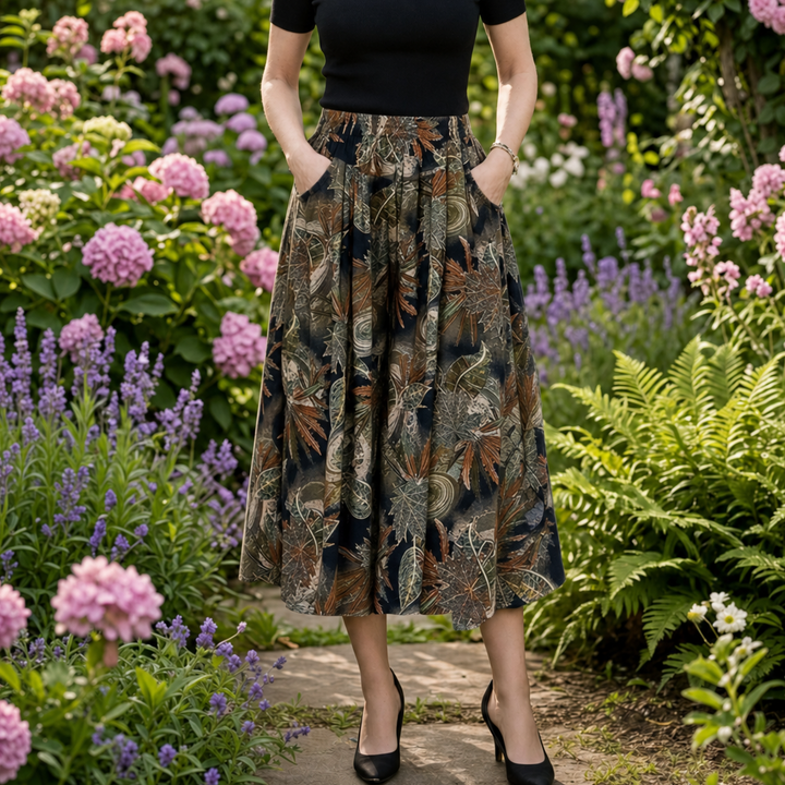 Florenza™ – Wide-Leg Flowy Summer Capri Pants with Elastic Waist &amp; Pockets