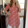 Veluna – Women's V-Neck Floral Dress with Pockets