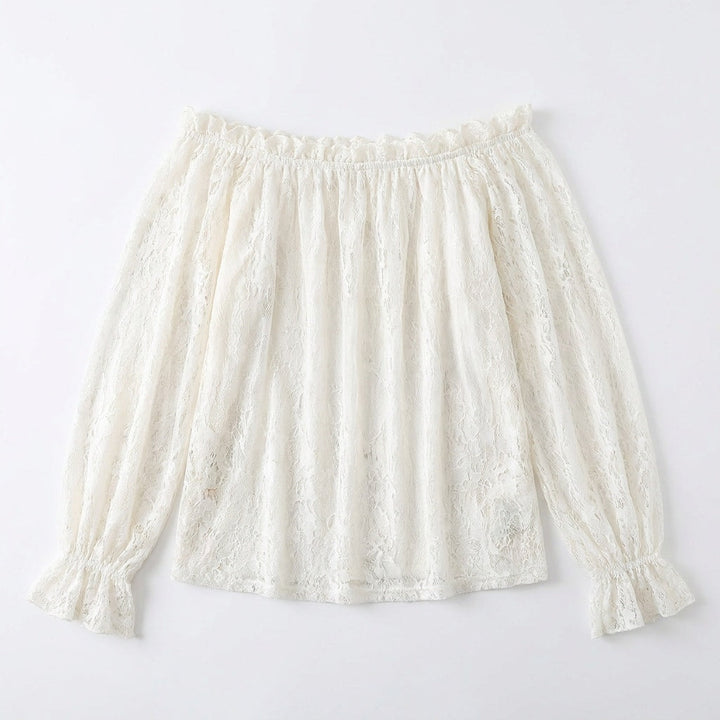 Veluna™ - Off-Shoulder Lace Blouse with Bell Sleeves