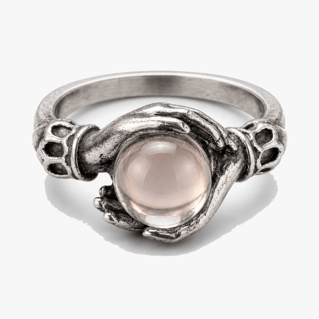 Orbivra – Gothic crystal ball statement ring