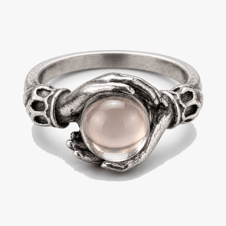Orbivra – Gothic crystal ball statement ring