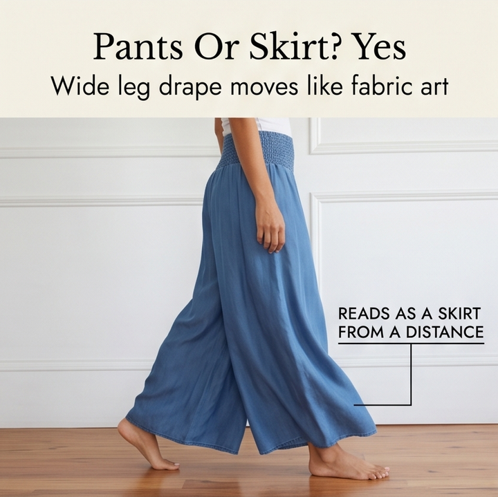 Palazza – Smocked Waist Wide Leg Palazzo Pants