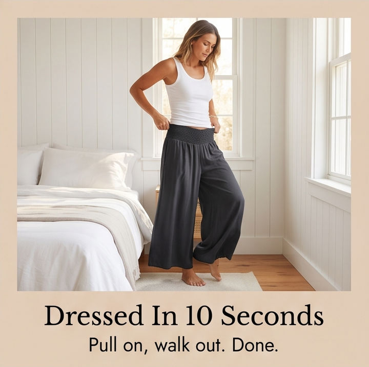 Palazza – Smocked Waist Wide Leg Palazzo Pants