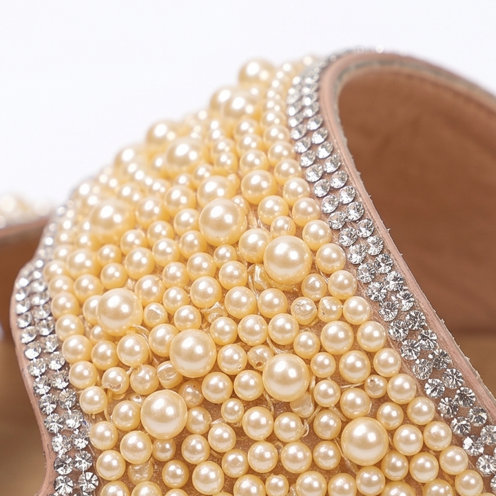 Pearlique – Pearl Platform Slide Sandals