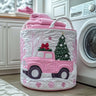 Pink Christmas Pickup Laundry Basket