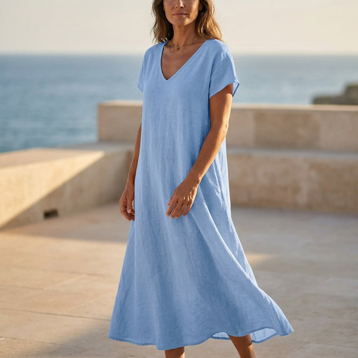 Elara - Draped Maxi Summer Dress
