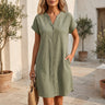 Elodie - Button-Front Midi Dress