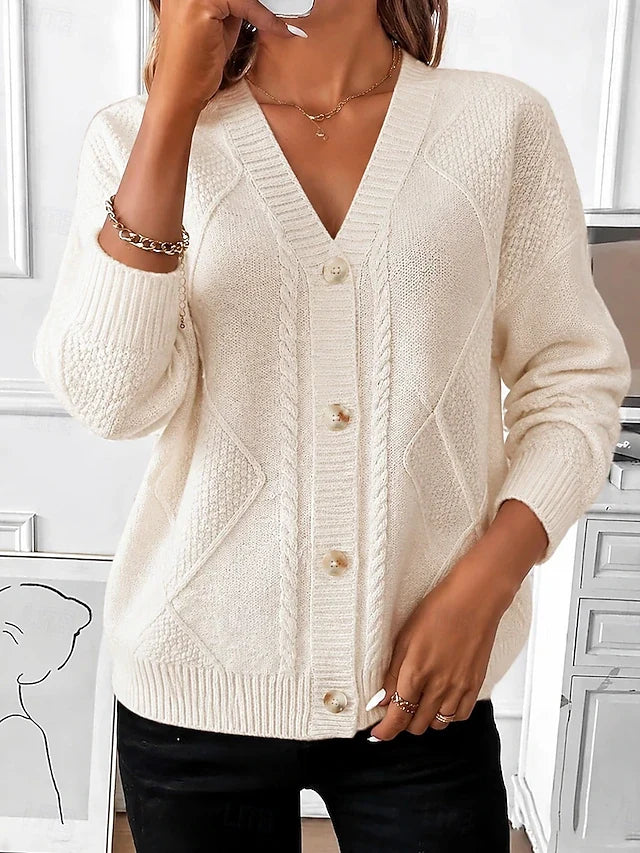 Joyce | Vintage Cable Knit Button Cardigan