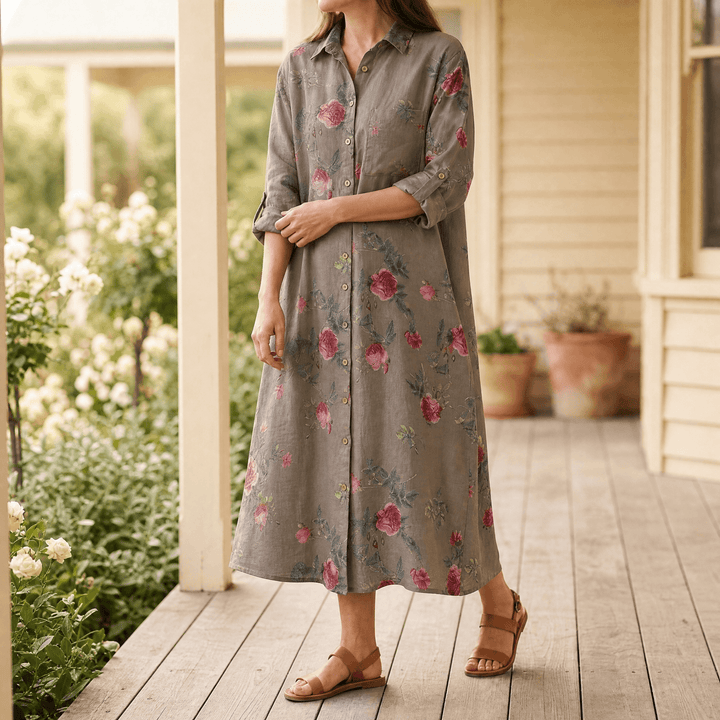 Rosalie – Floral Shirt Dress