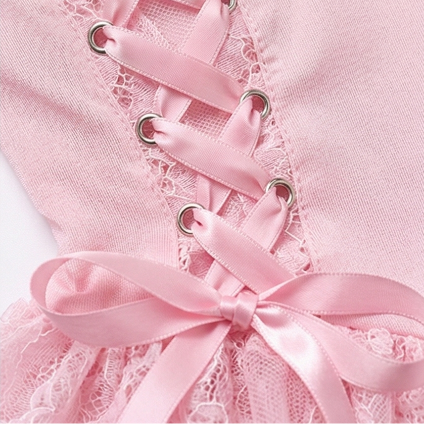 Rosalure – Floral lace babydoll set with garter stockings