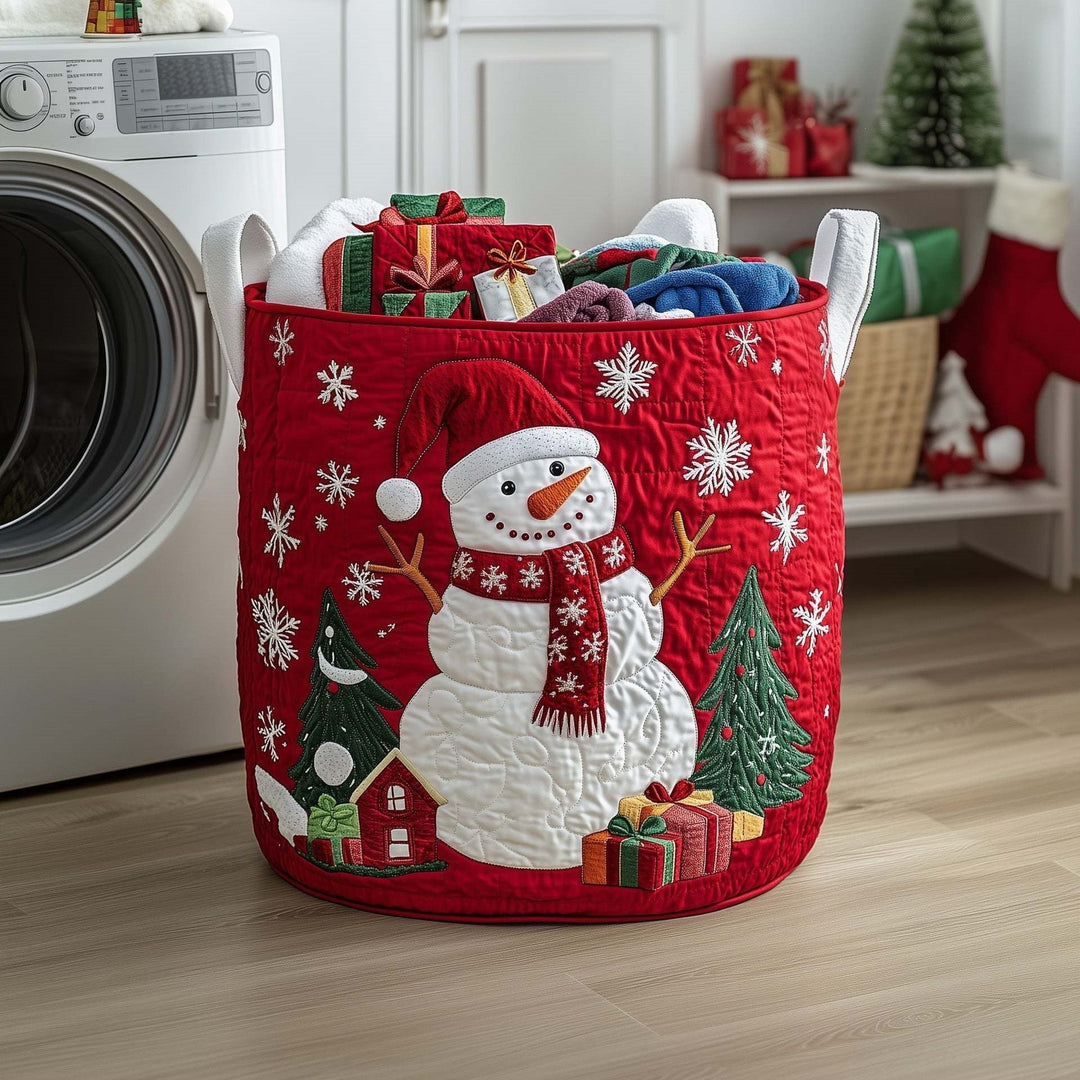 Scarlet Snowman Laundry Basket