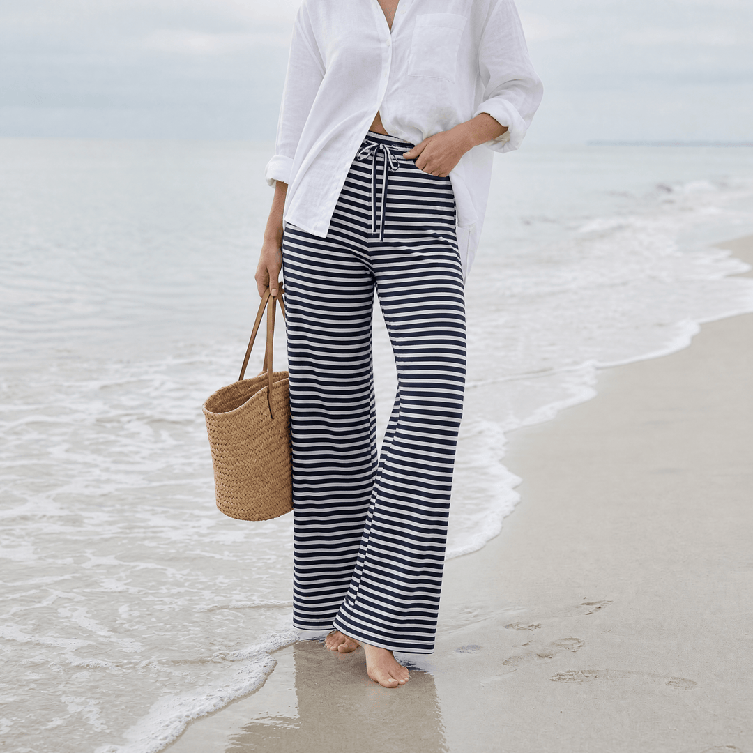 Seralune – Textured Knit Wide-Leg Trousers