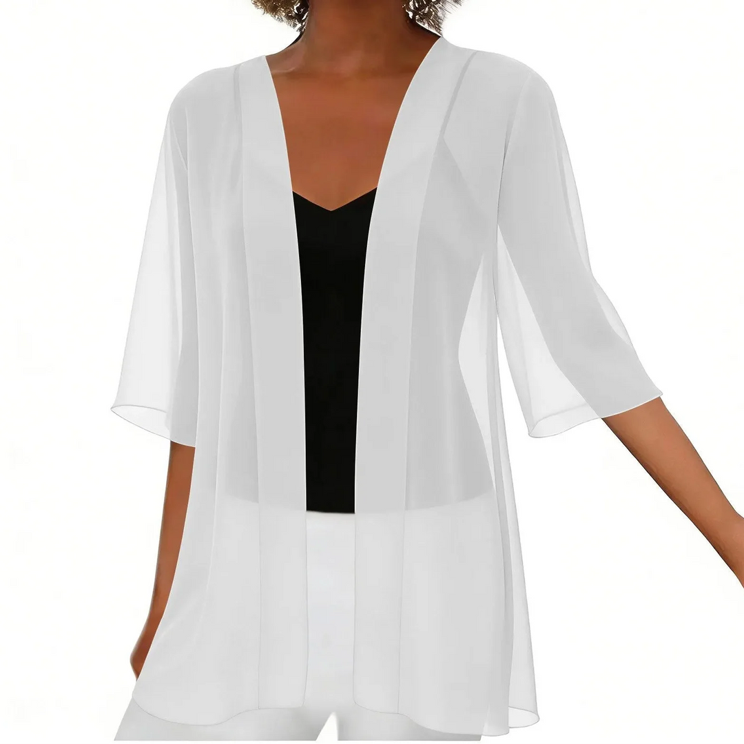 Solivea – Lightweight Chiffon-like Cardigan with 3/4 Sleeves