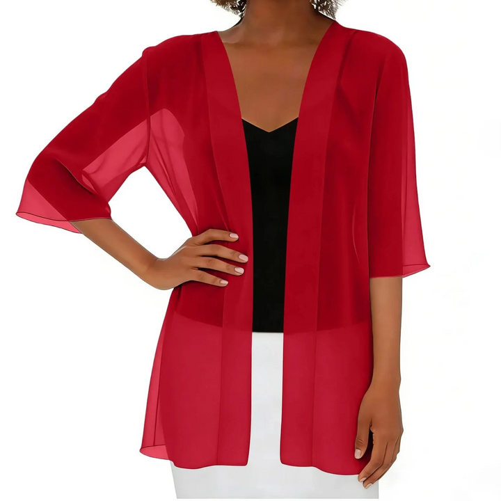 Solivea – Lightweight Chiffon-like Cardigan with 3/4 Sleeves
