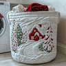 Snowy Candy Cane Lane Laundry Basket