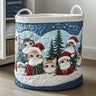 Snowy Kitten Gathering Laundry Basket
