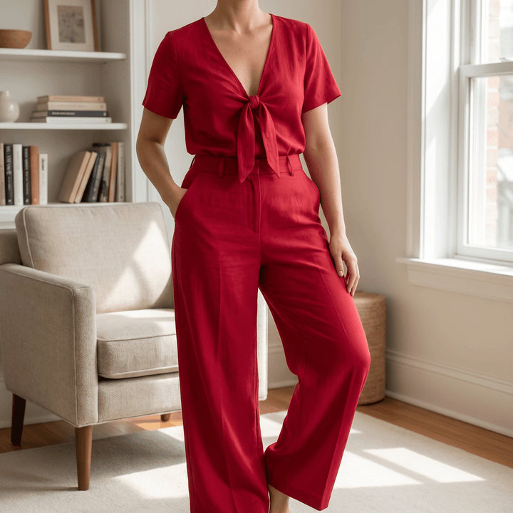 Solenza – Flattering Two-Piece Set with Wide-Leg Pants