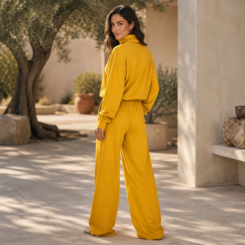 Dolores | Turtleneck Wide-Leg Two-Piece Set