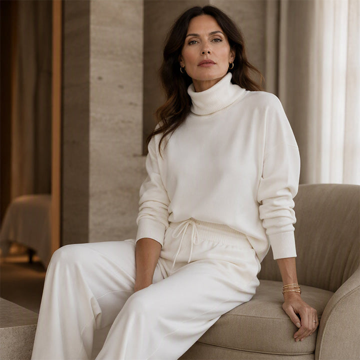 Dolores | Turtleneck Wide-Leg Two-Piece Set
