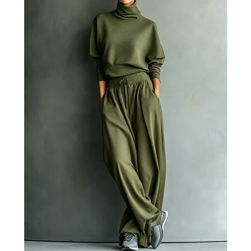 Dolores | Turtleneck Wide-Leg Two-Piece Set