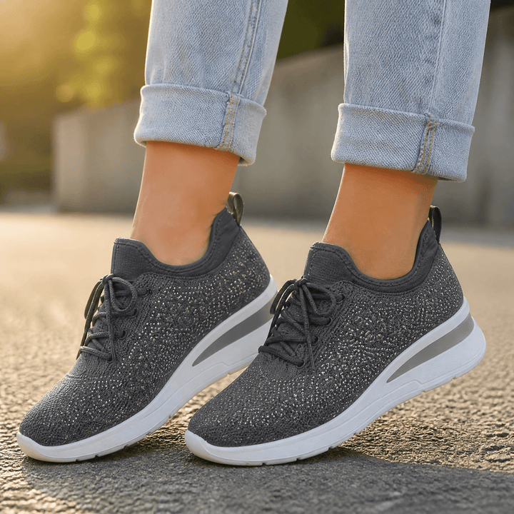 Stellara – Women’s Rhinestone Wedge Sneakers