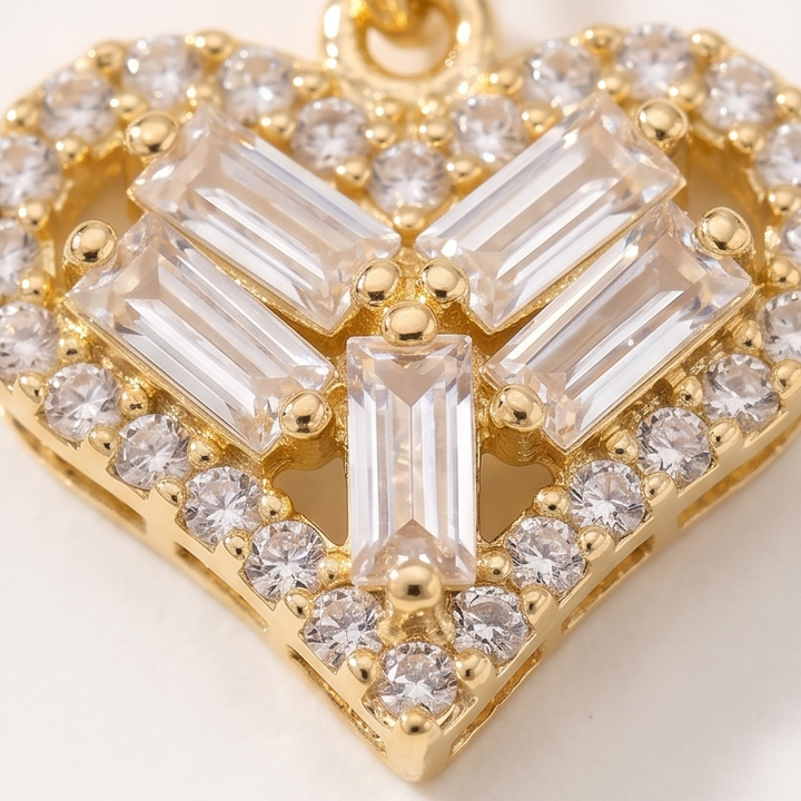 Lunavia – Triple Heart Drop Earrings with Matching Ear Cuff