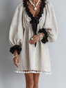 Vera | Ruffle-Trim Puff-Sleeve Mini Dress