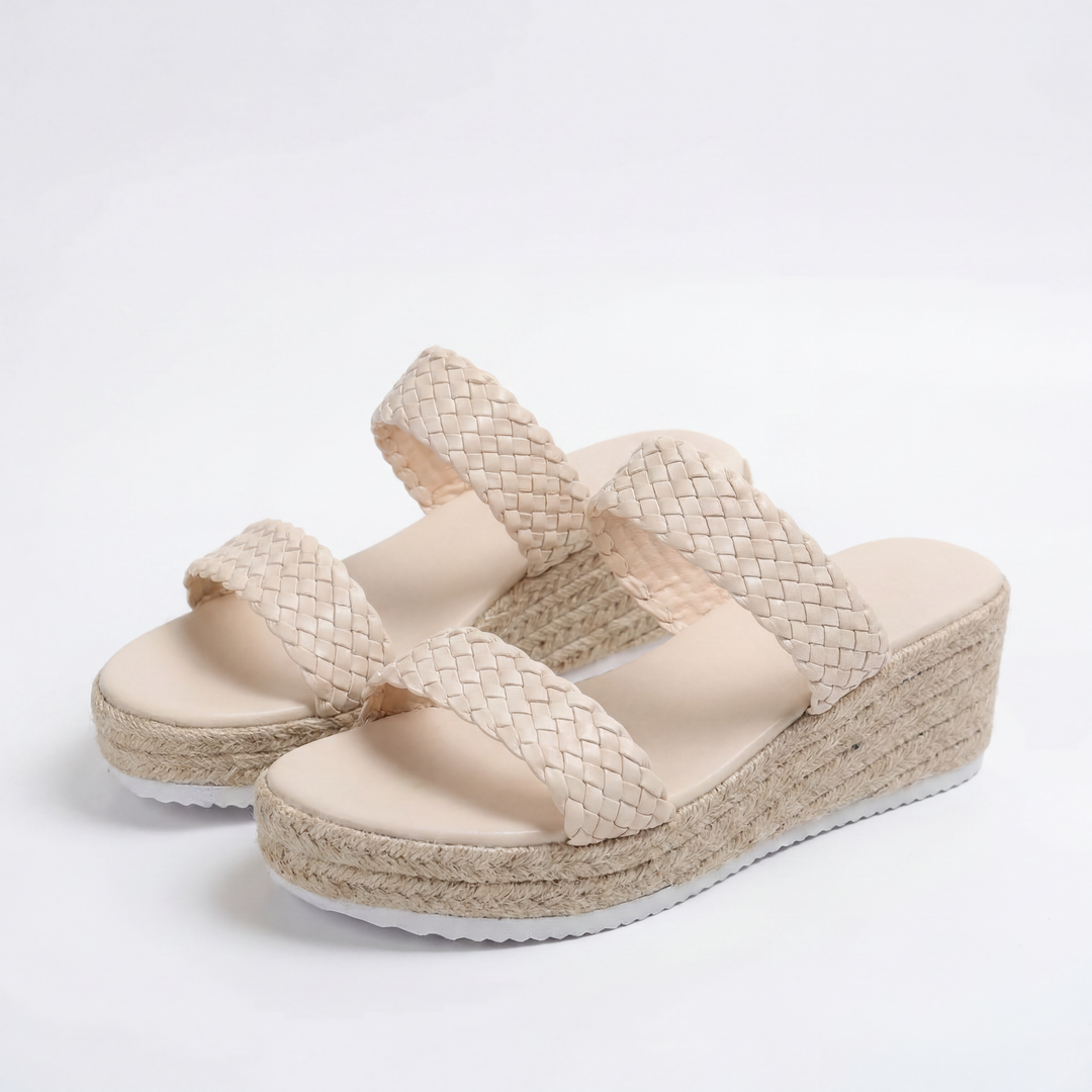 Solara – Braided Platform Wedge Slides